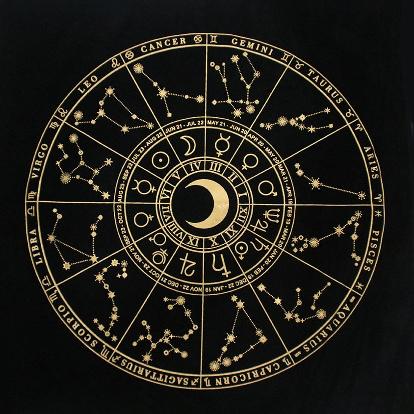 Pentagram Tarot Cloth Altar Cloth Constellation Sun Star Moon Universe Witchcraft Alter Tarot Spread Table Cloth Wicca Square