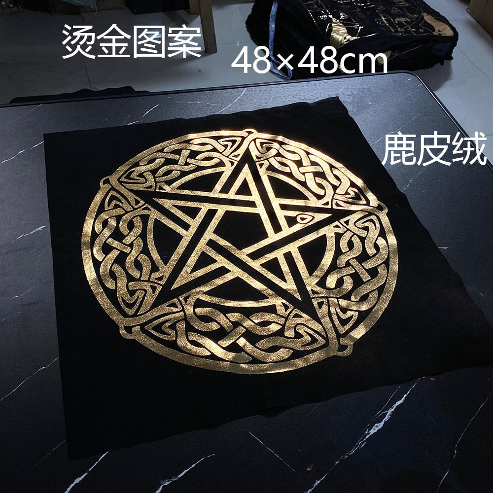 Pentagram Tarot Cloth Altar Cloth Constellation Sun Star Moon Universe Witchcraft Alter Tarot Spread Table Cloth Wicca Square