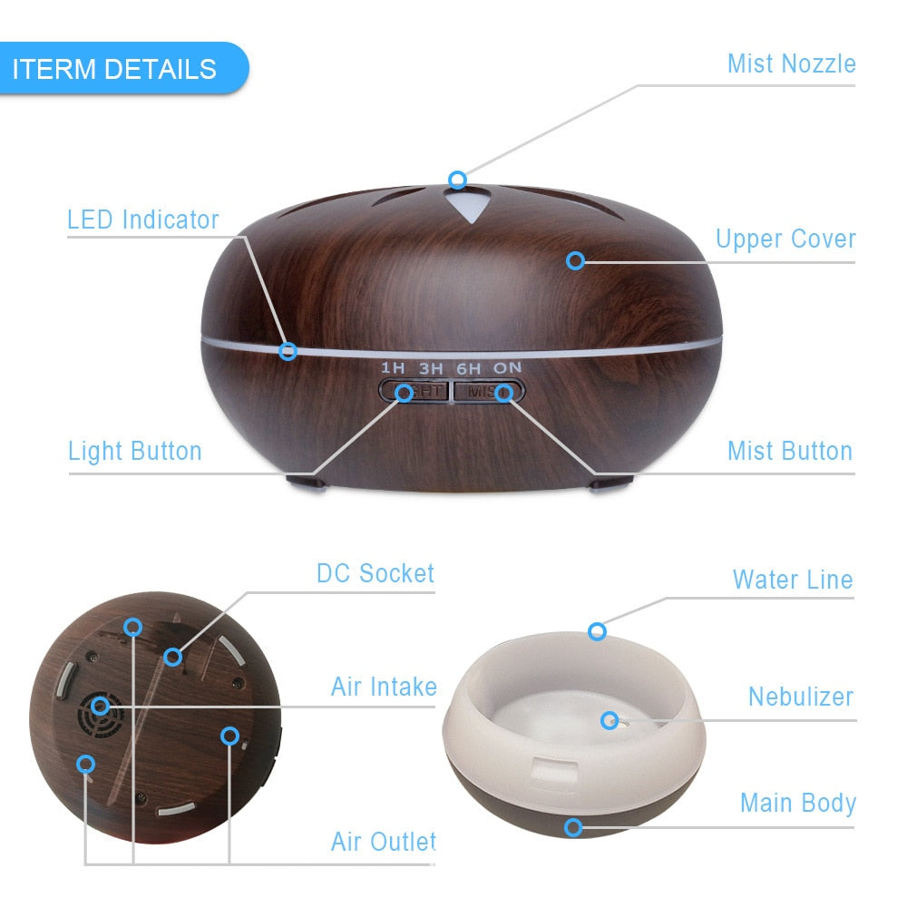Wooden Flower Essential Oil Diffuser