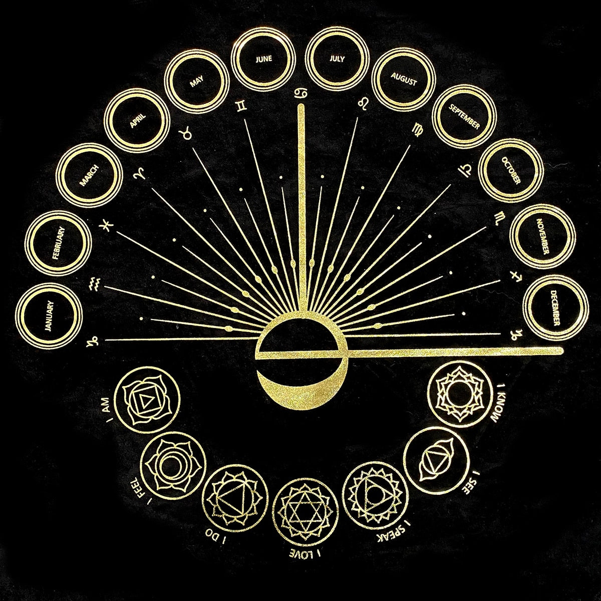 Pentagram Tarot Cloth Altar Cloth Constellation Sun Star Moon Universe Witchcraft Alter Tarot Spread Table Cloth Wicca Square