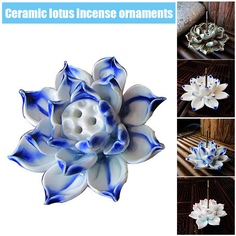 Lotus Flower Ceramic Incense Burner