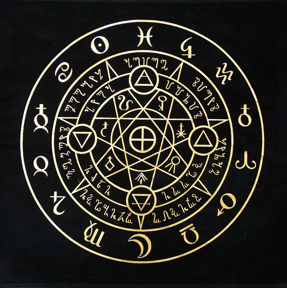 Moon Alter Decor Tarot Cloth Tarot mat Wicca Constellation Sun Star Moon Universe Premium Witchcraft Alter Tarot Spread 27*27 in