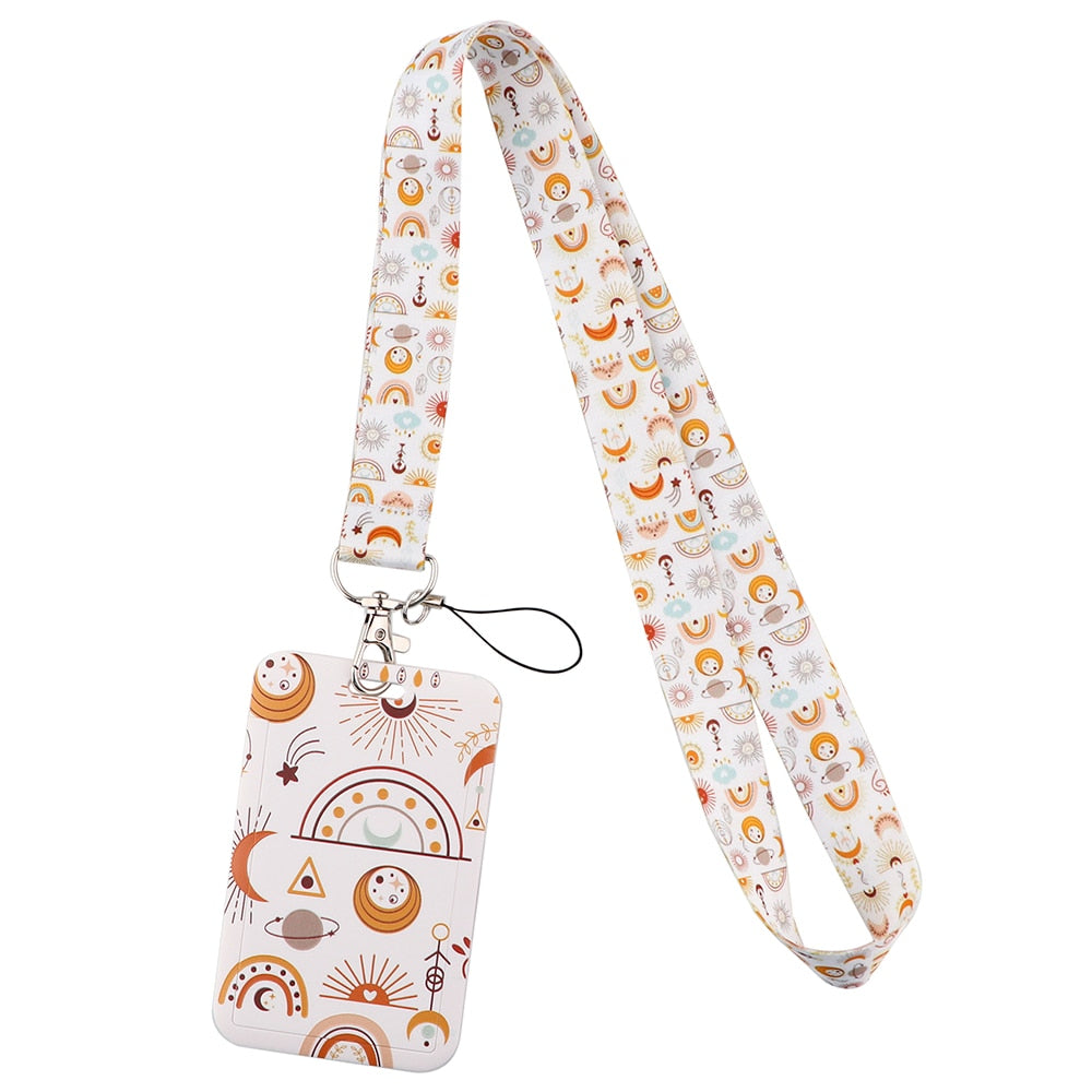 Triple Moon Goddess Wicca Keychain ID Card lanyard