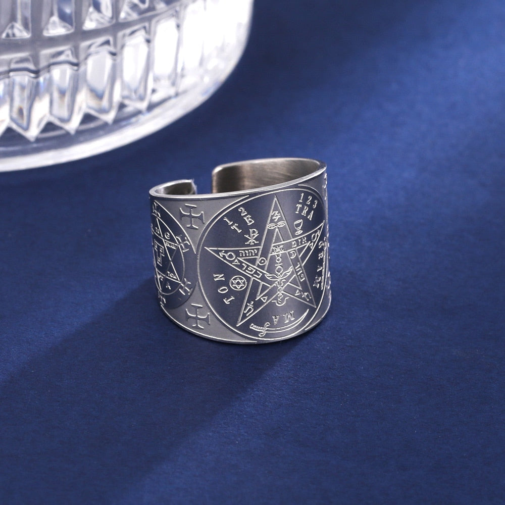 Dawapara Tetragram Maton Pentagram Amulet Pentacle Ring