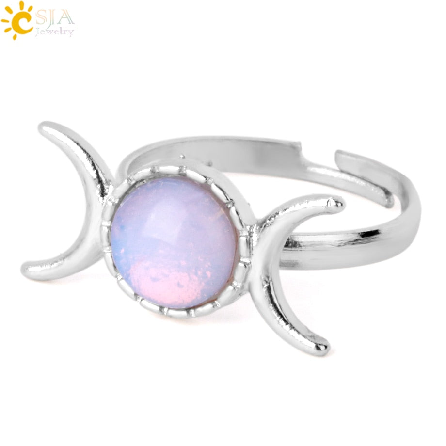 Triple Goddess Witch Ring