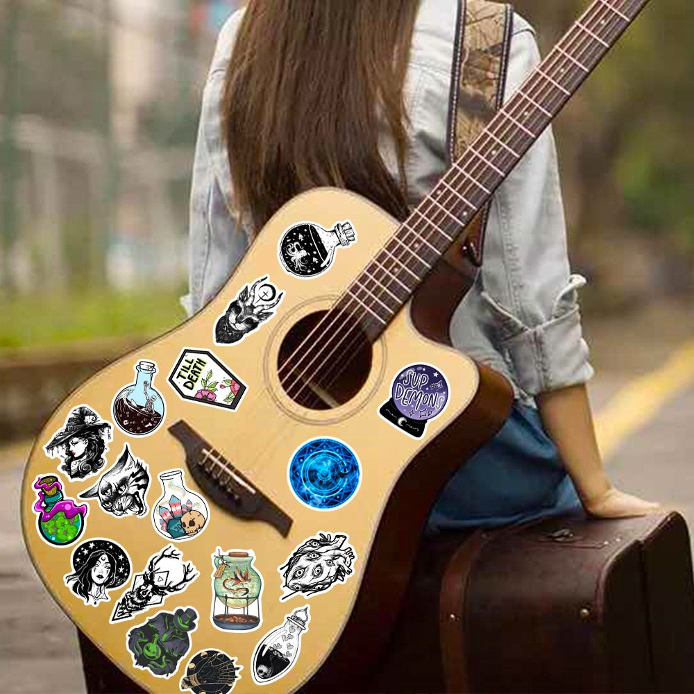10/30/50pcs Art Magic Witch Stickers