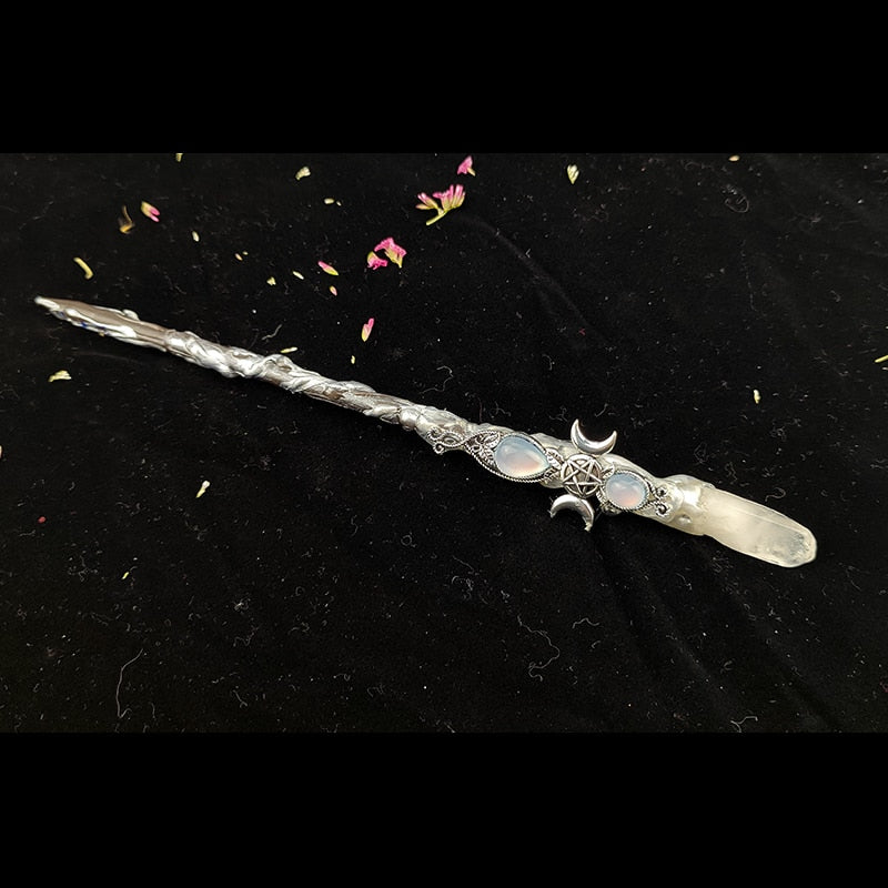 Magic Witch Wands Pagan Crystal Quartz Power Witch Fairy Wands Altar Adornment Banish Evil Wicca Gift