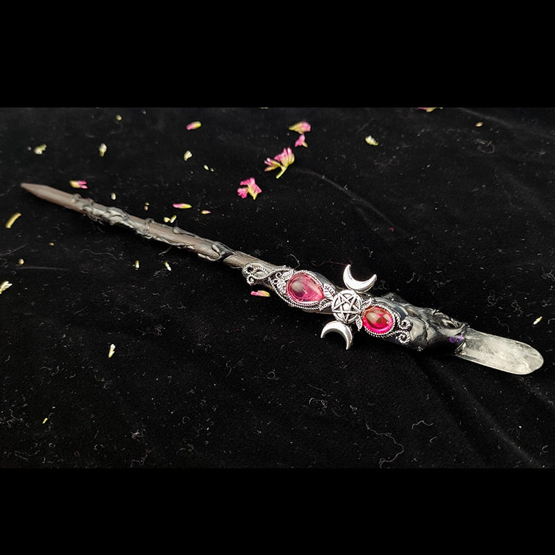 Magic Witch Wands Pagan Crystal Quartz Power Witch Fairy Wands Altar Adornment Banish Evil Wicca Gift