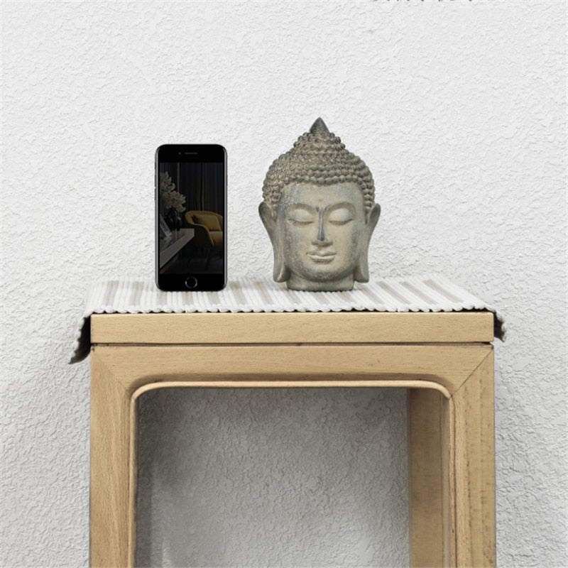 Resin Buddha Statue Figurines Chinese Buddha Statue Garden Large Buddha Head Sandstone Statue Decor Buddha Decoration