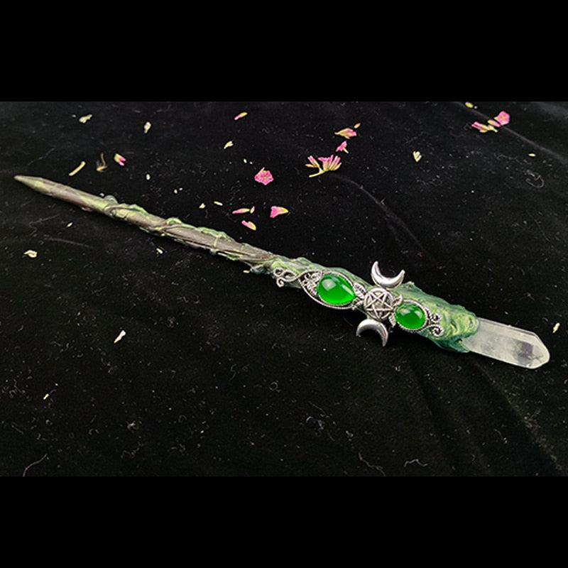 Magic Witch Wands Pagan Crystal Quartz Power Witch Fairy Wands Altar Adornment Banish Evil Wicca Gift