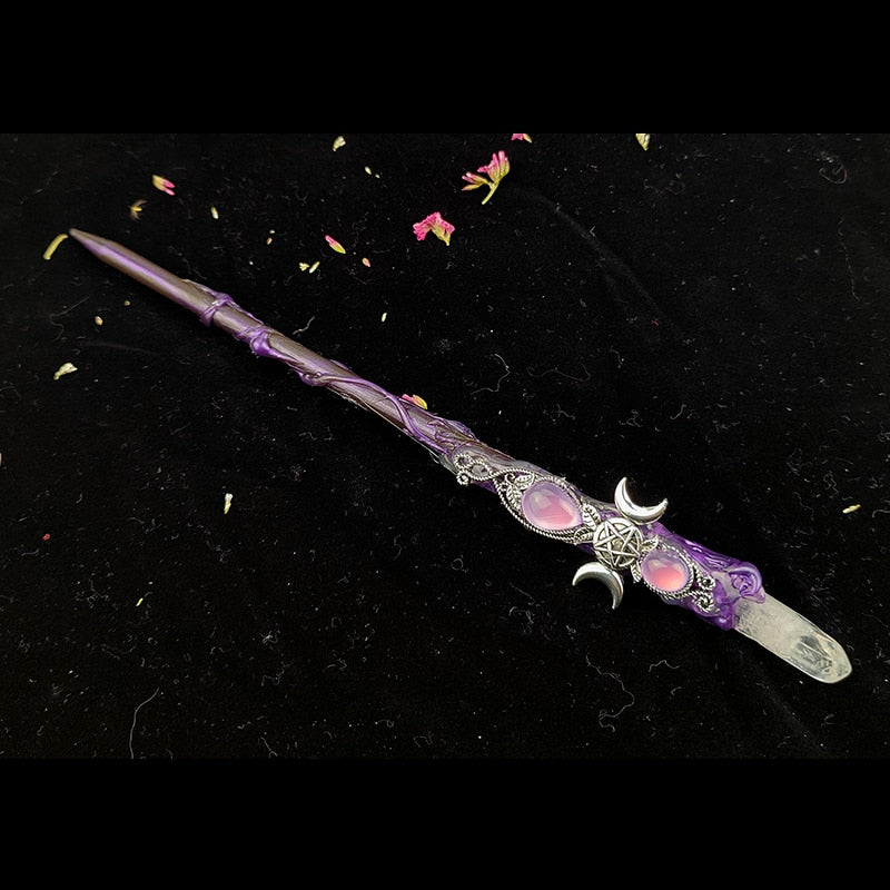 Magic Witch Wands Pagan Crystal Quartz Power Witch Fairy Wands Altar Adornment Banish Evil Wicca Gift