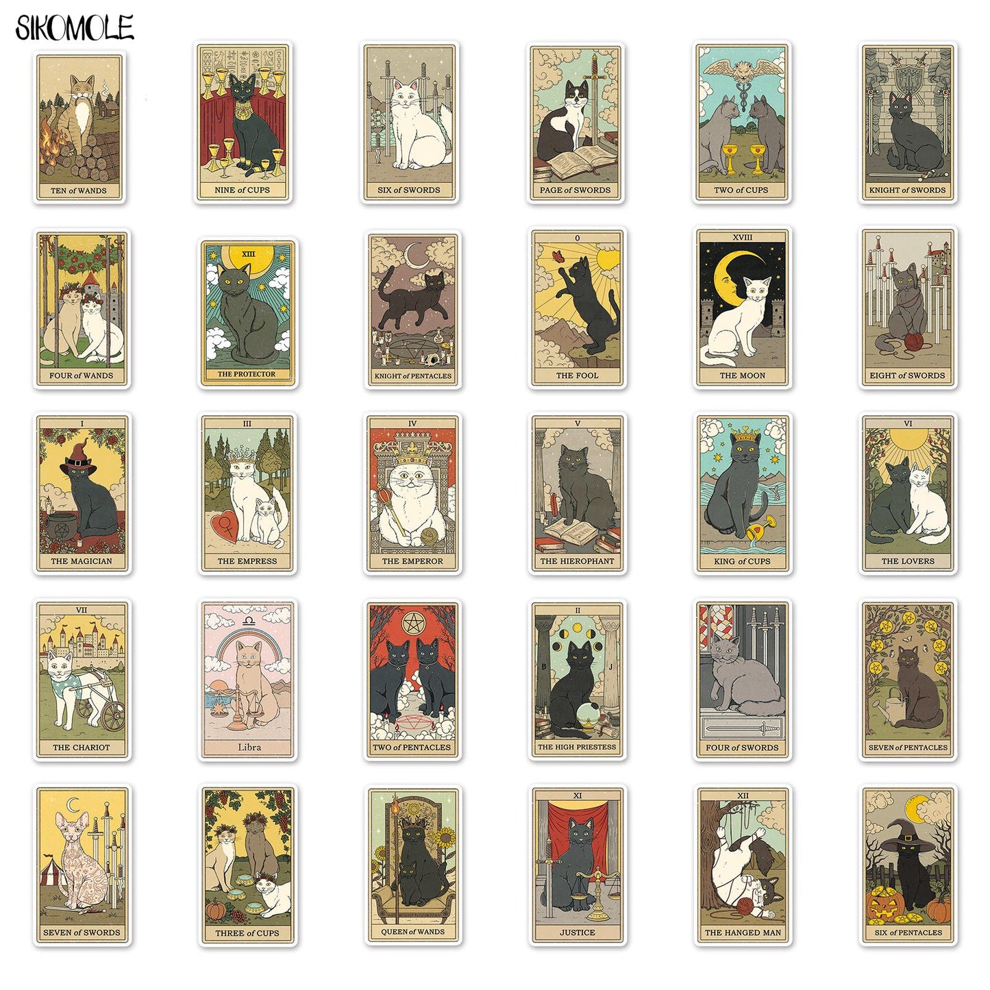10/30/62PCS Tarot Card Stickers