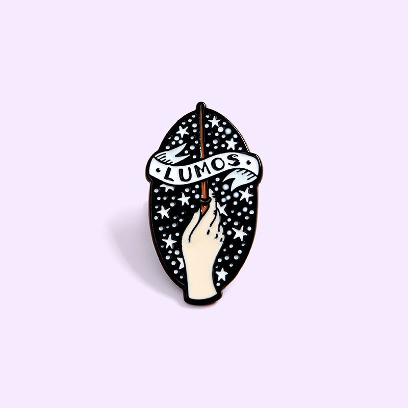 Mysterious Night Enamel Pin Witch Cat Moon Curse Badge Custom Brooches Lapel pin Jeans shirt Bag Magic Witchcraft Jewelry Gift