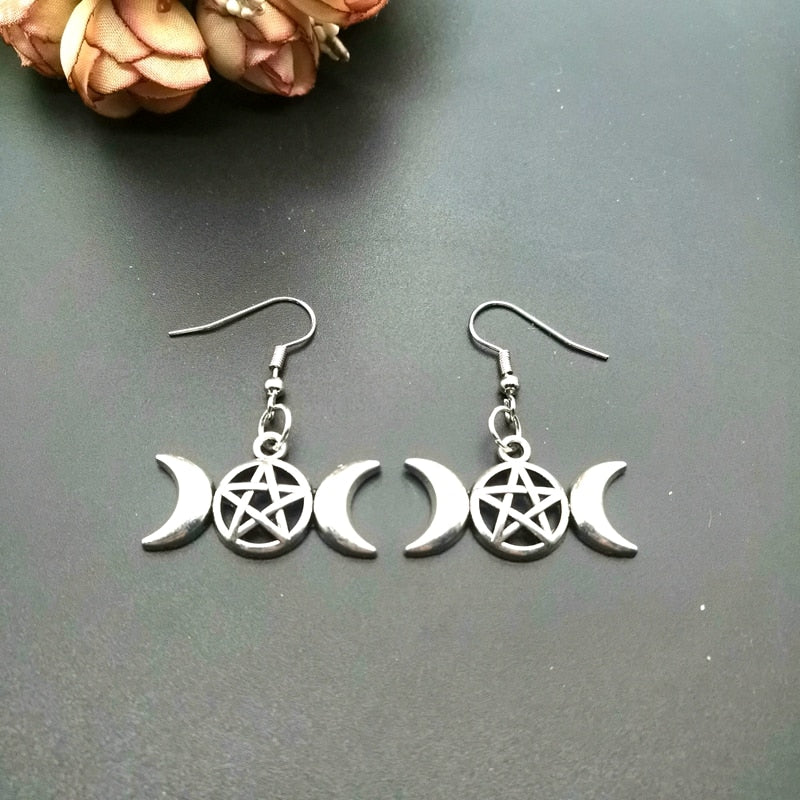 Triple Moon Earrings