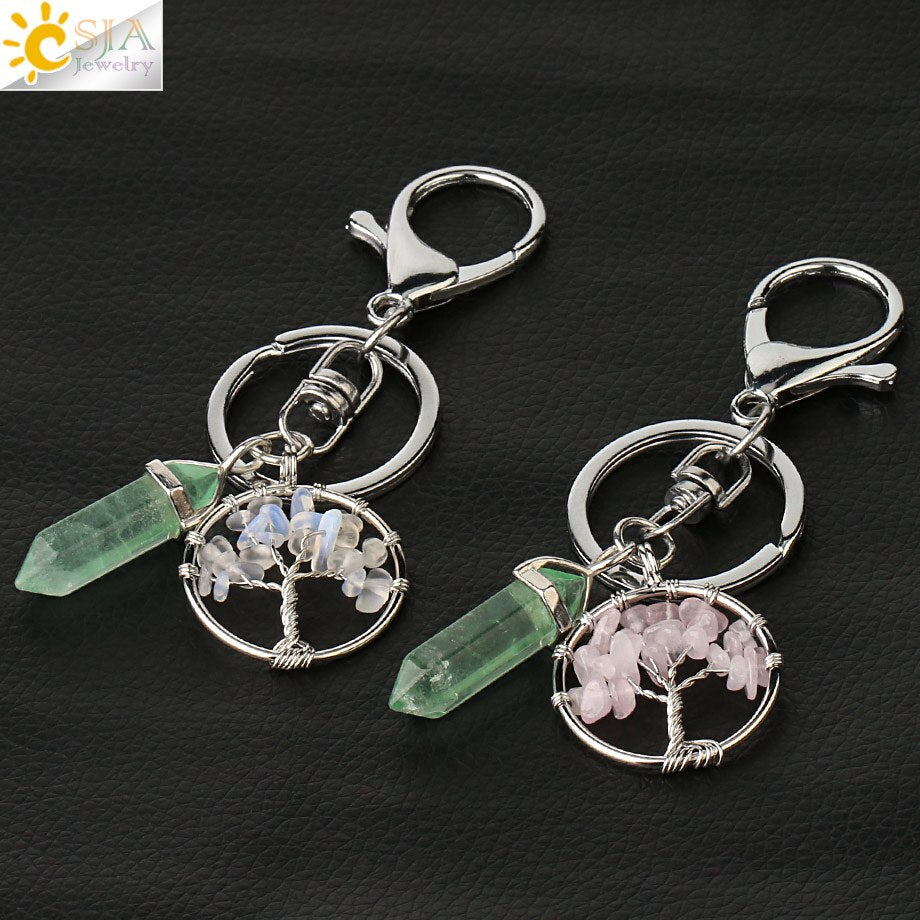 Tree of Life Reiki Pendant Crystal Key Chain