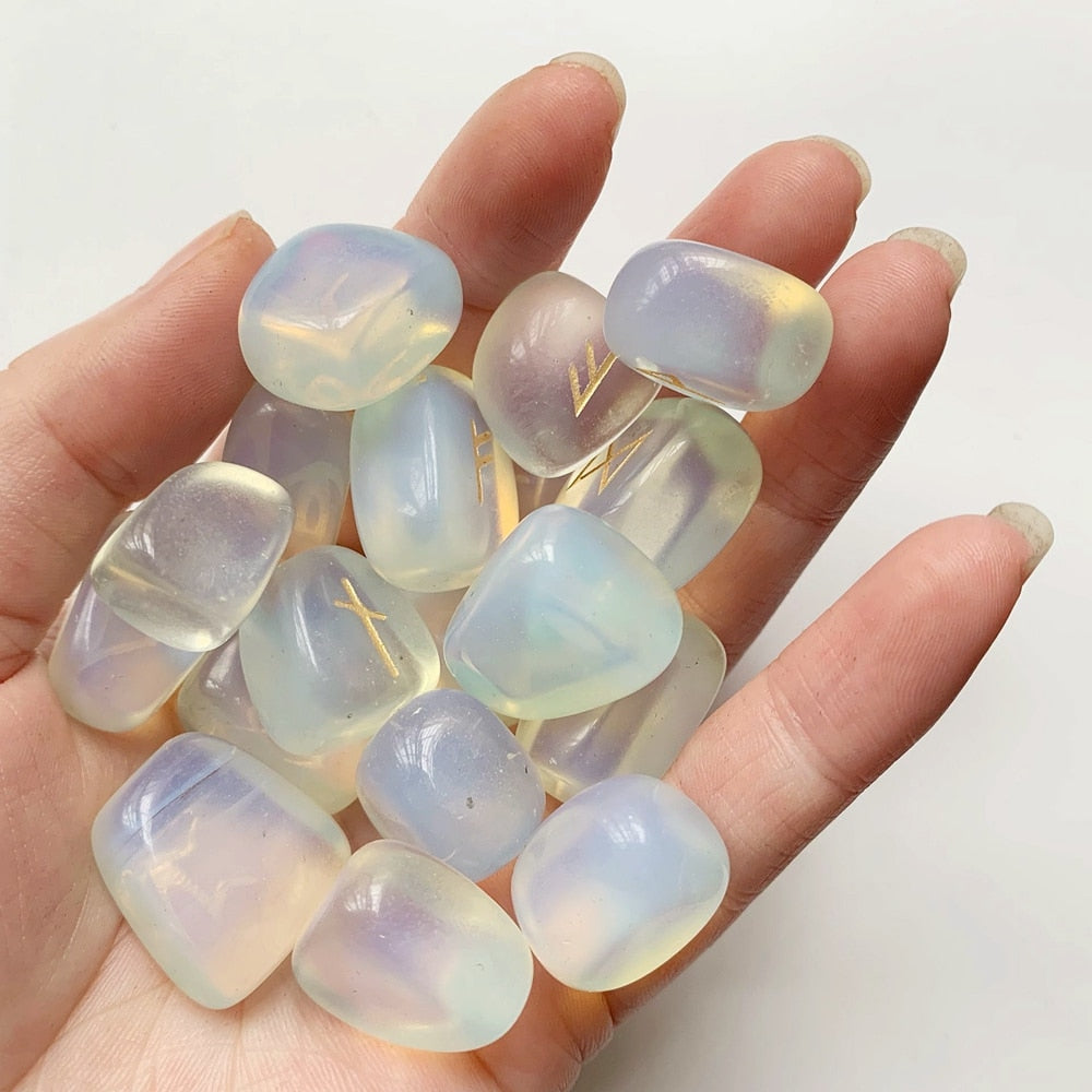 White Opalite Opal Runes 25pcs/set