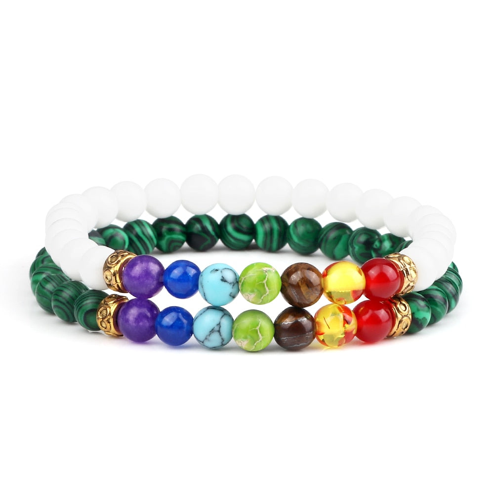 2Pcs set 7 Chakra Bracelet