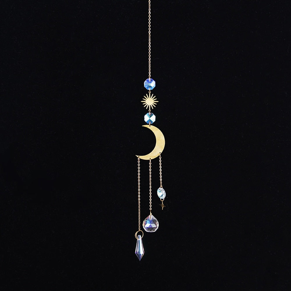 K9 Crystal Sun Catcher Sun And Moon Pendant