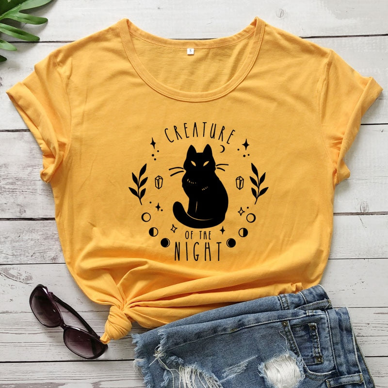 Creature Of The Night Black Cat T-shirt