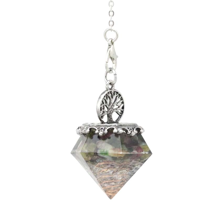 Crystal Hexagonal Pyramid Tree of Life Stone Pendulum