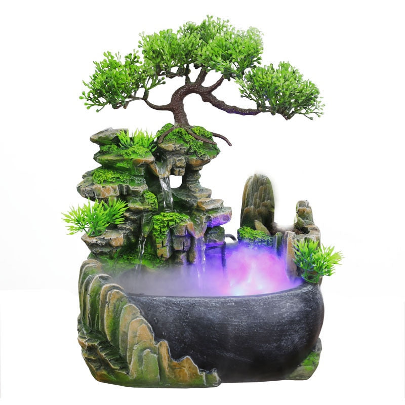 Waterfall Fountain With Color Changing LED Lights