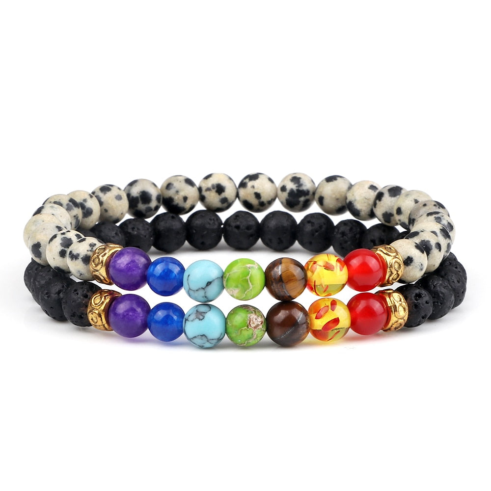 2Pcs set 7 Chakra Bracelet