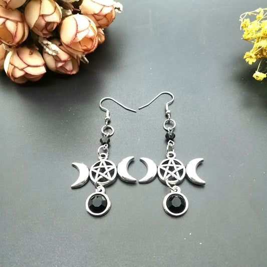 Triple Moon Earrings