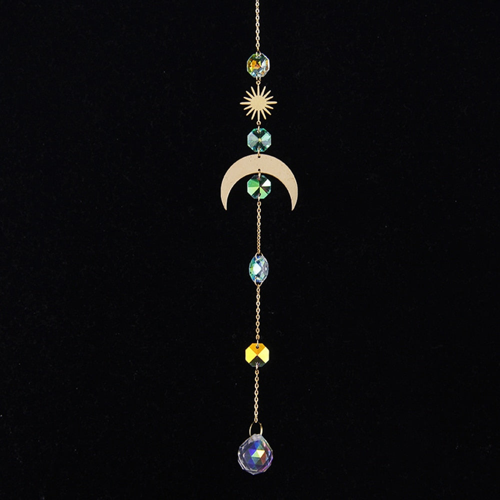 K9 Crystal Sun Catcher Sun And Moon Pendant