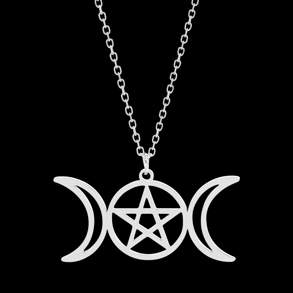 Pentagram Moon Goddess Necklace 6 STYLES