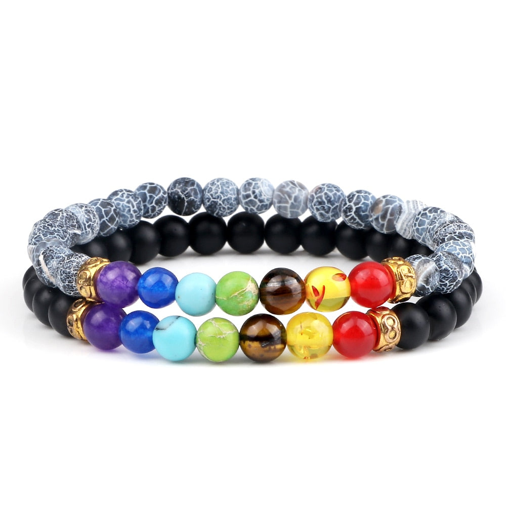 2Pcs set 7 Chakra Bracelet