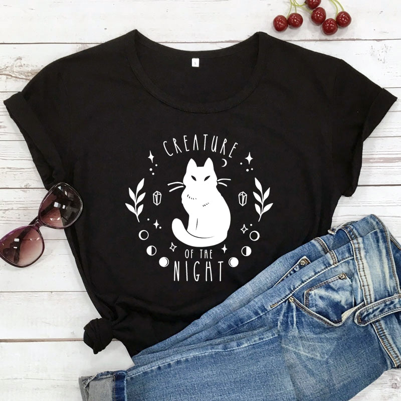 Creature Of The Night Black Cat T-shirt