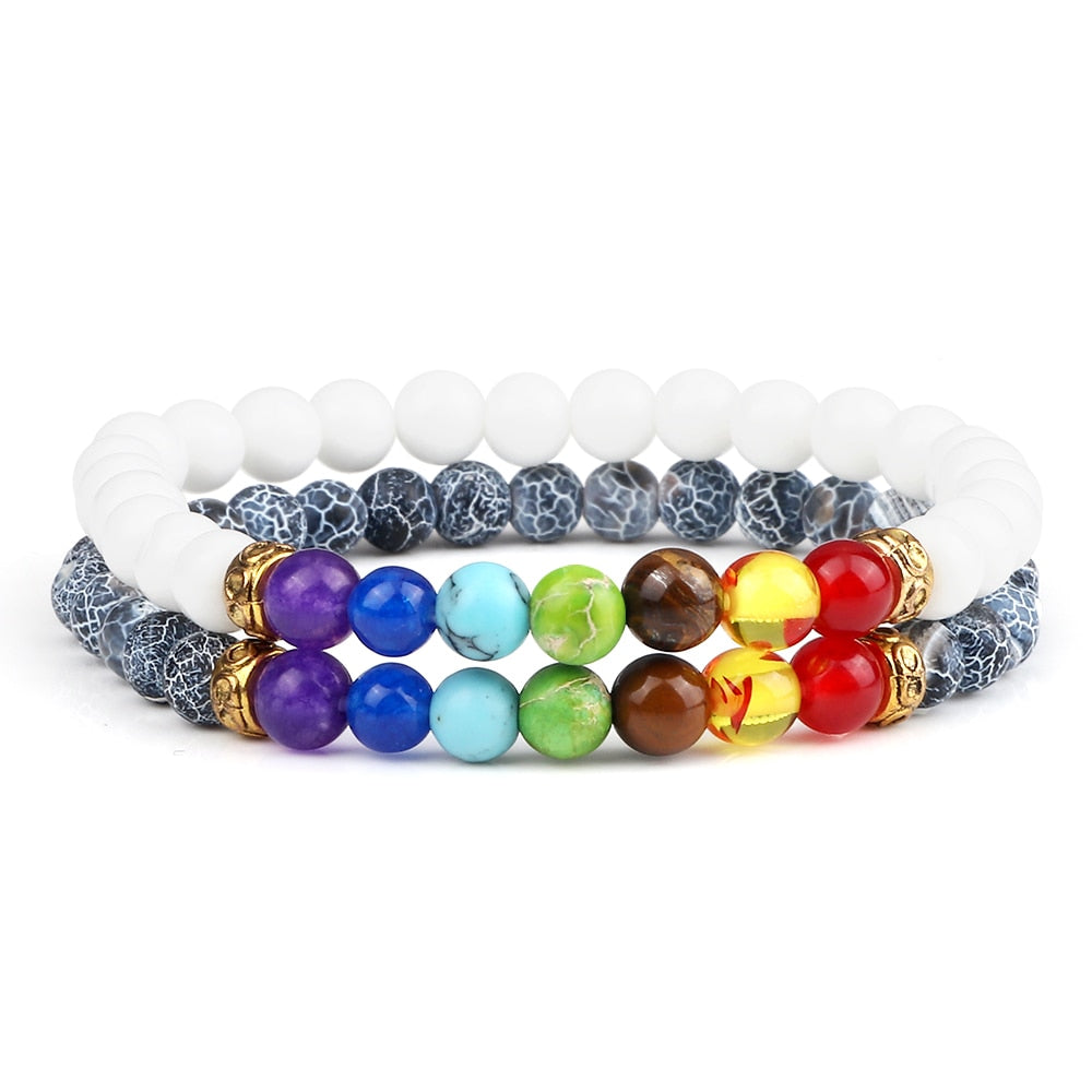 2Pcs set 7 Chakra Bracelet