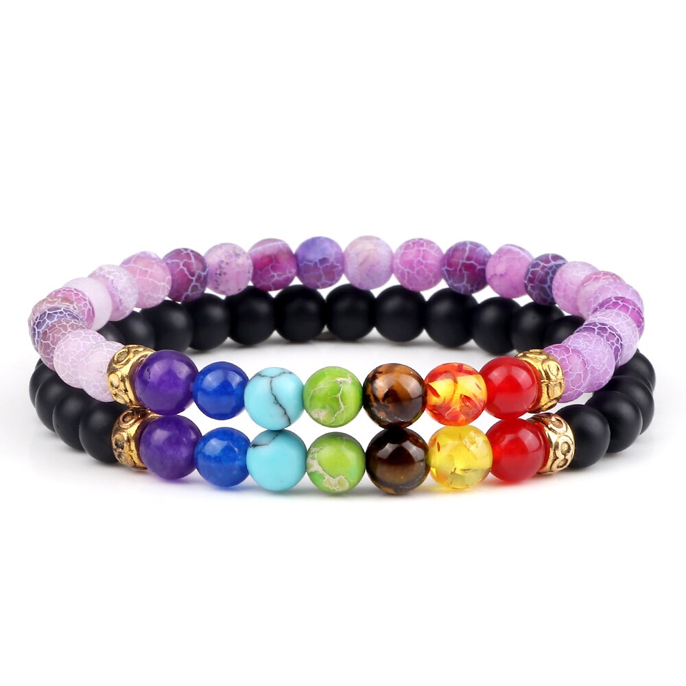 2Pcs set 7 Chakra Bracelet