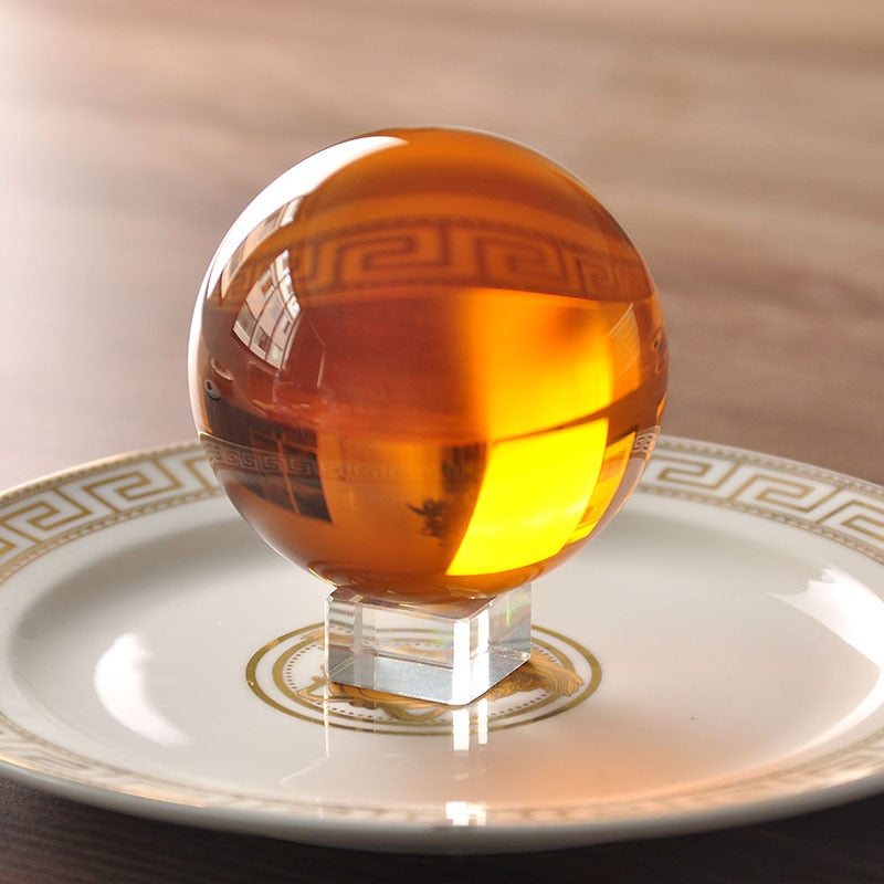 30mm-100mm Amber Crystal Sphere