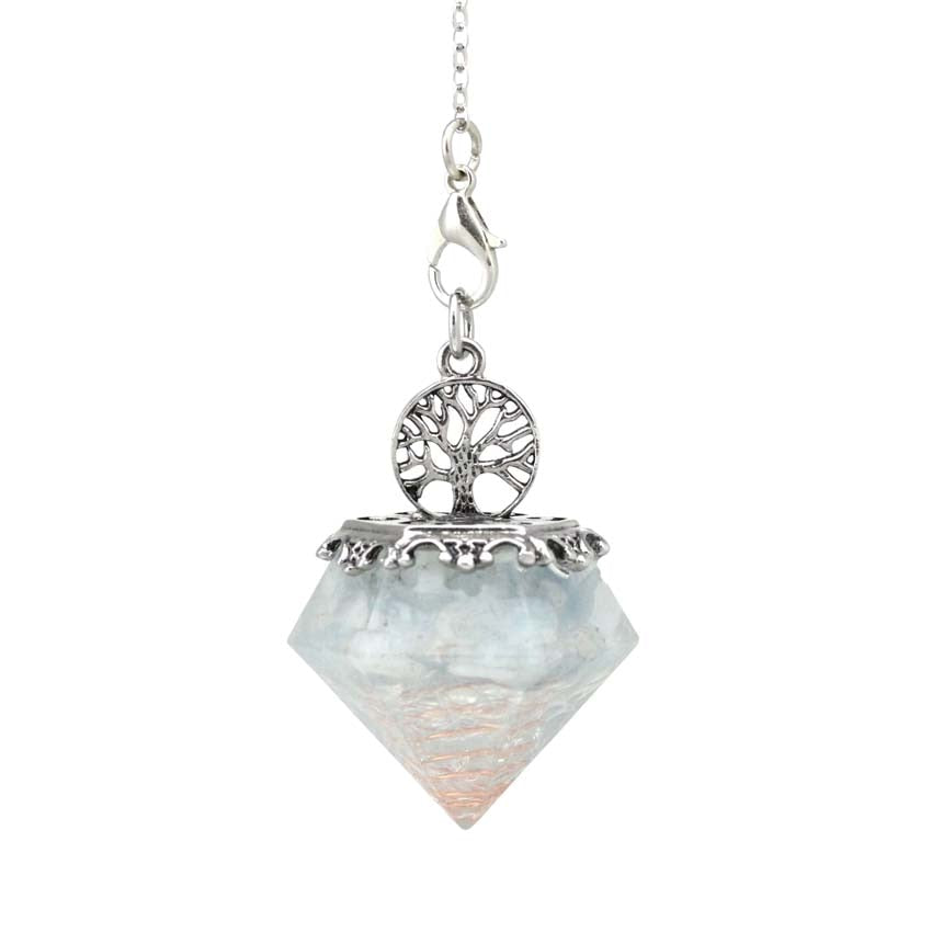 Crystal Hexagonal Pyramid Tree of Life Stone Pendulum