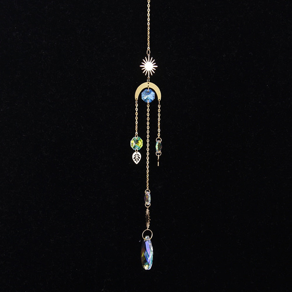 K9 Crystal Sun Catcher Sun And Moon Pendant