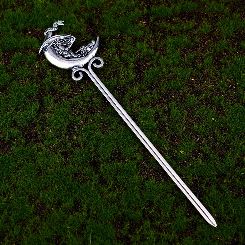 Witch Sword Crescent Moon Goddess Hair Stick