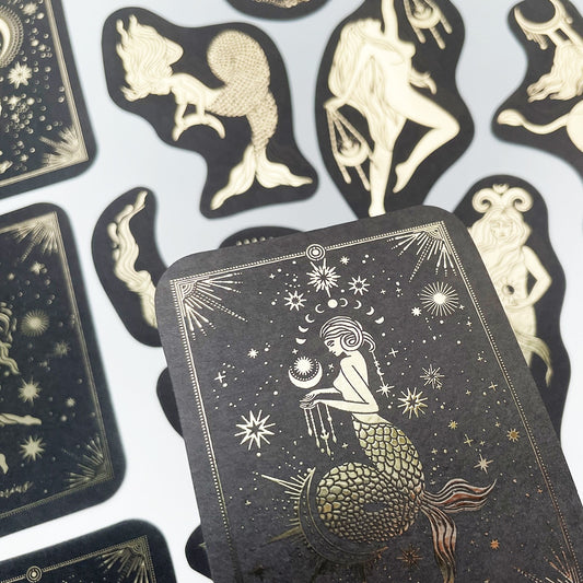 40/42/44 PCS Gold Foil Constellation Tarot Stickers