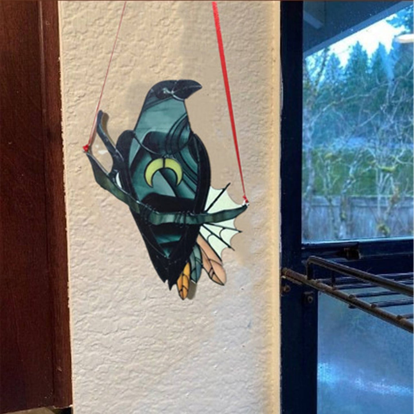 Crow Witch Stained Suncatcher