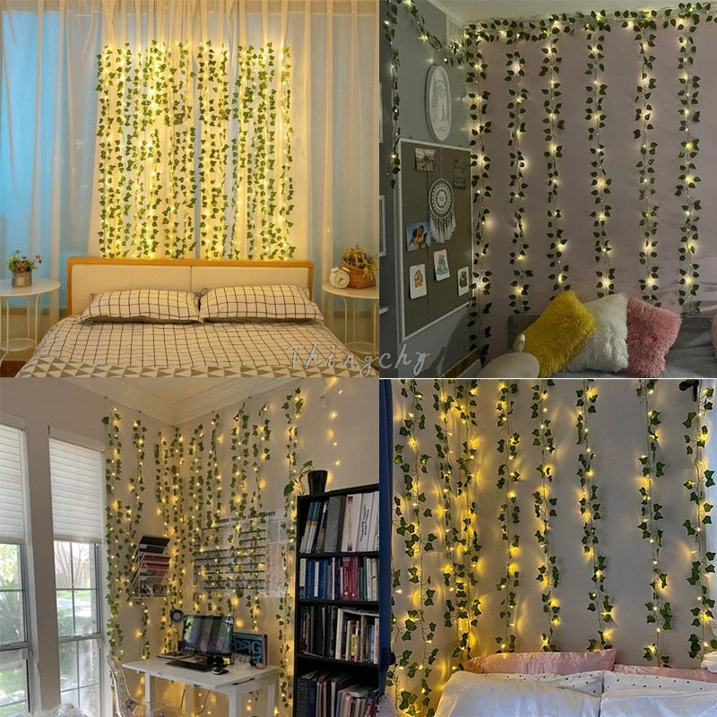 Ivy leaf garland fairy lights