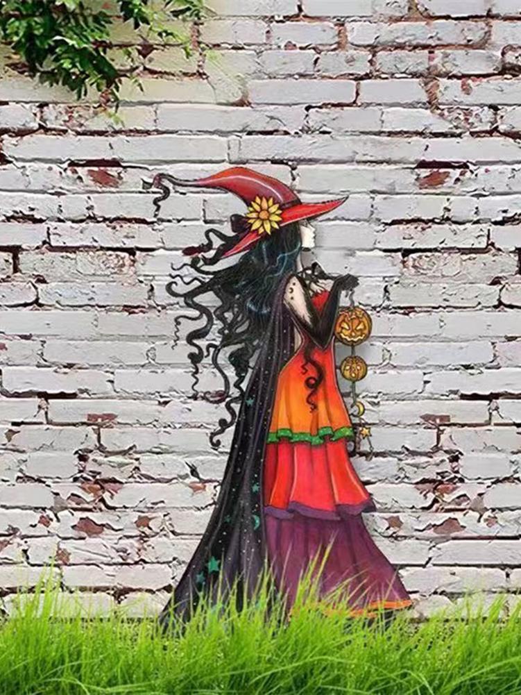 Metal Witch Garden Decor