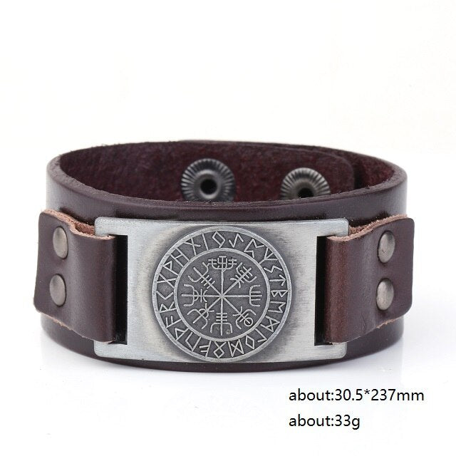 Wiccan Compass Bracelets Bangles for Men Nordic Runes