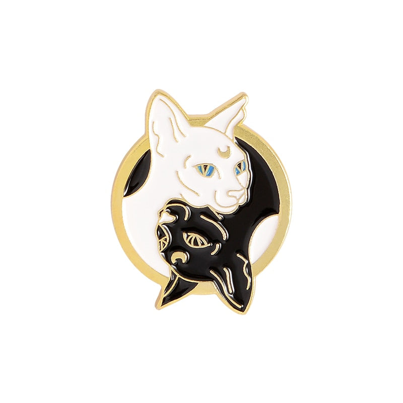 Mysterious Night Enamel Pin Witch Cat Moon Curse Badge Custom Brooches Lapel pin Jeans shirt Bag Magic Witchcraft Jewelry Gift