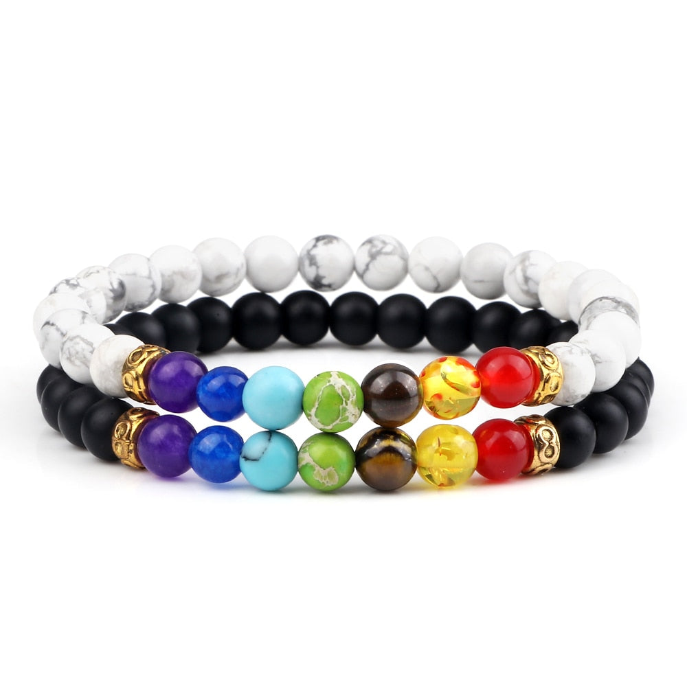 2Pcs set 7 Chakra Bracelet