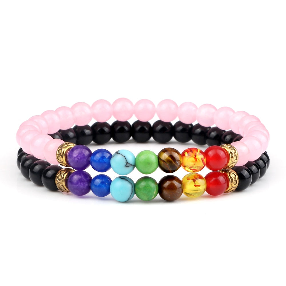 2Pcs set 7 Chakra Bracelet