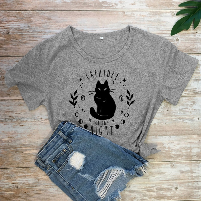 Creature Of The Night Black Cat T-shirt