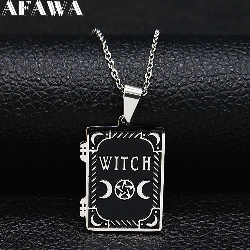 Witch Magic Necklace Witchcraft Spell Book Necklaces