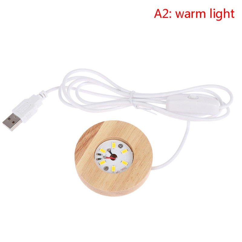 Wooden LED Light Display Base