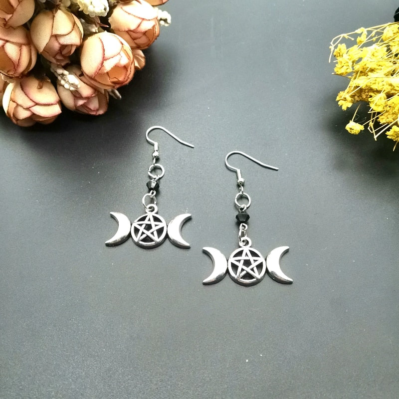 Triple Moon Earrings