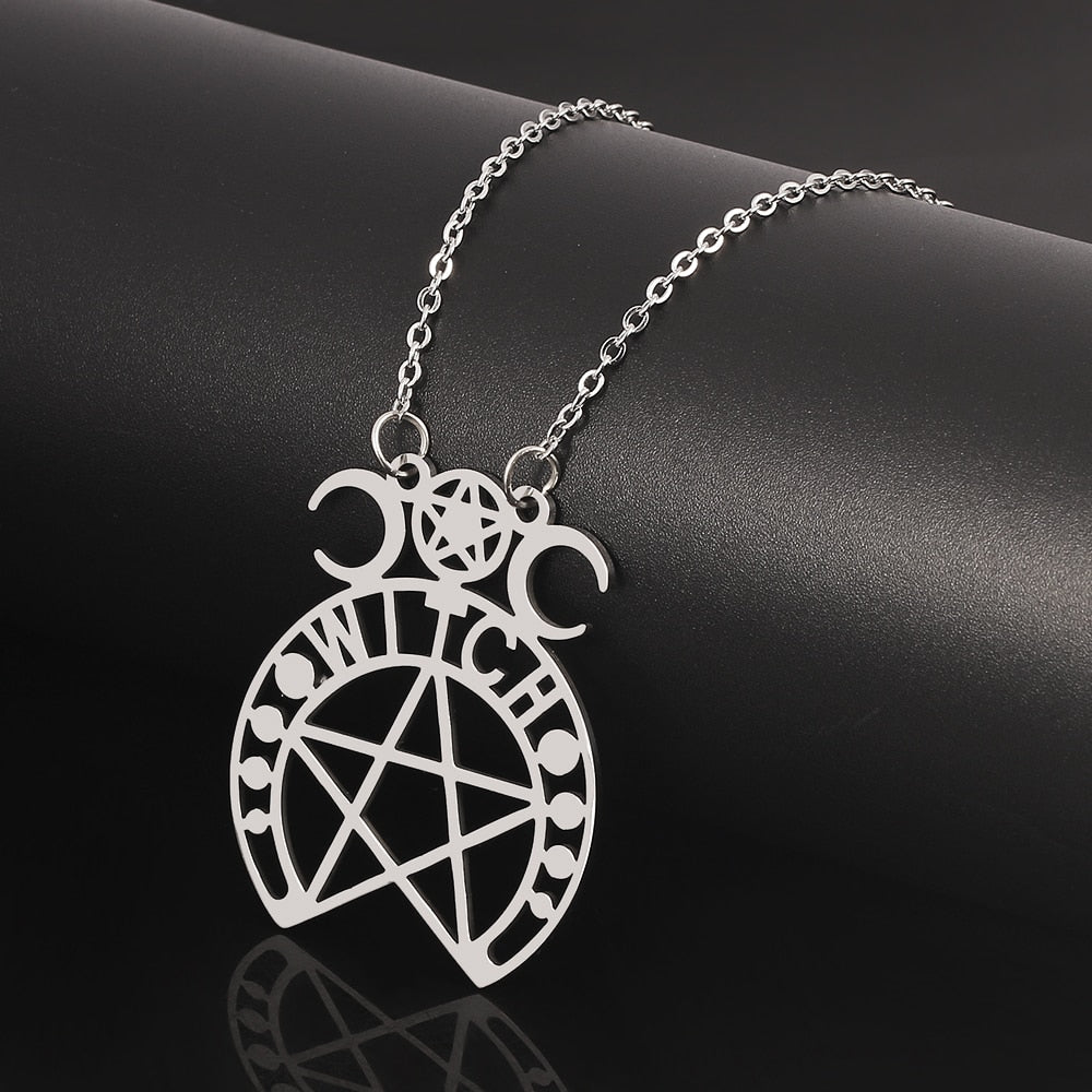 Pentagram Moon Goddess Necklace 6 STYLES